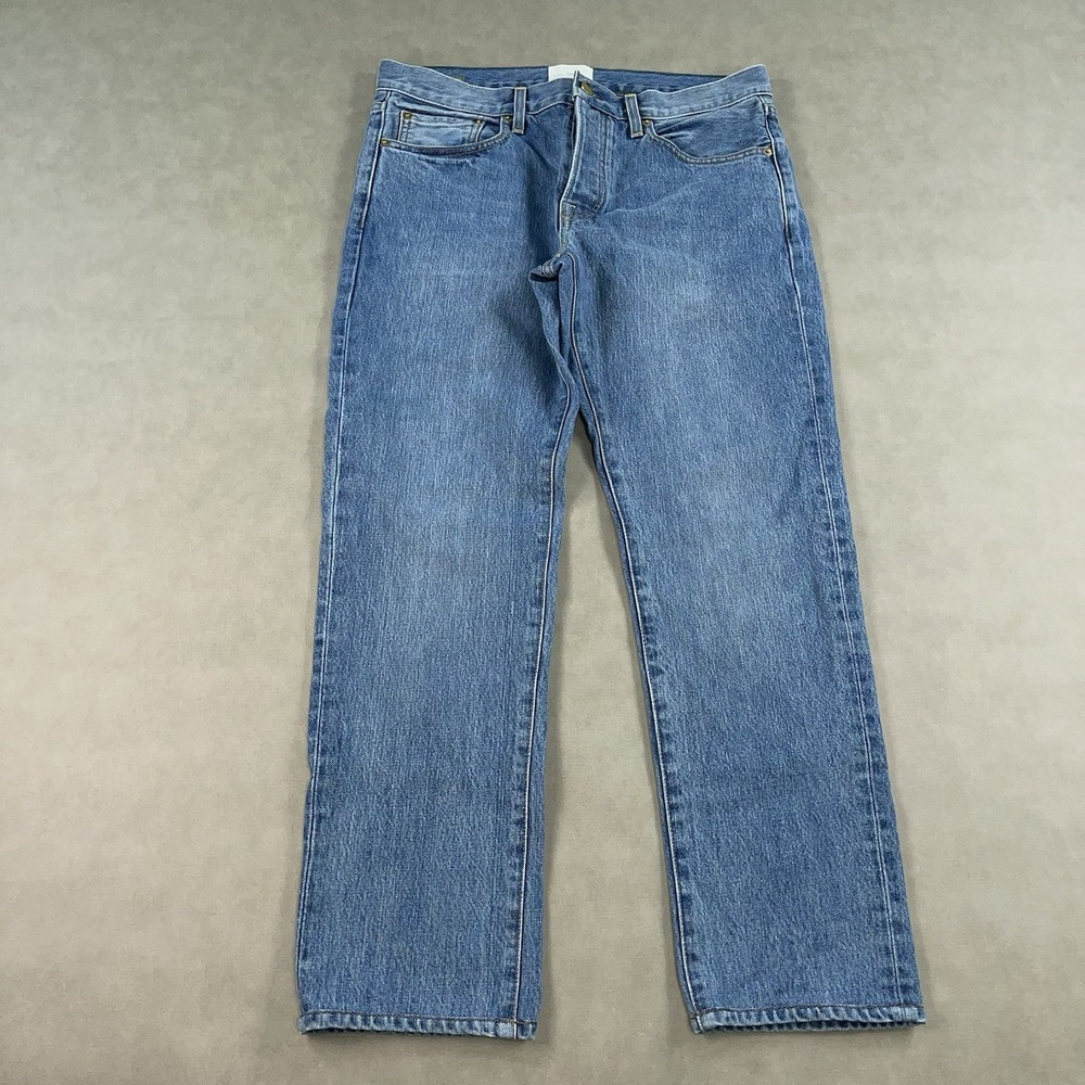 Sid Mashburn Jeans Men 33x30 Blue Denim Button Fly Made In USA (Fits 33x27)